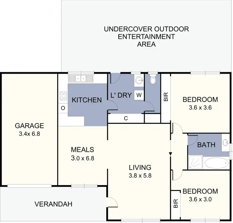 Floorplan of Homely unit listing, 2/69 Gibson Street, Broadmeadows VIC 3047