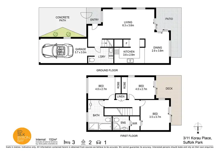 Floorplan of Homely townhouse listing, 3/11 Korau Place, Suffolk Park NSW 2481
