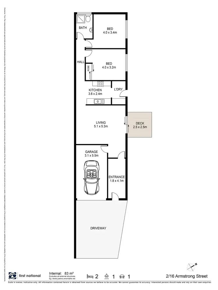 Floorplan of Homely house listing, 2/16 Armstrong Street, Suffolk Park NSW 2481