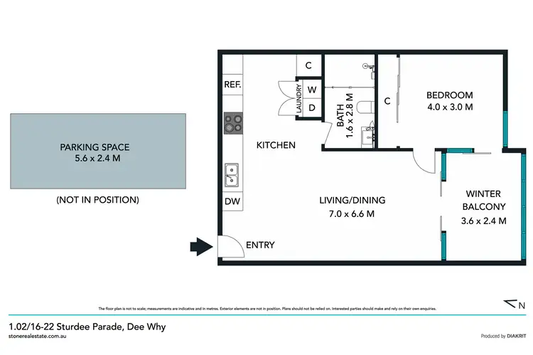 Floorplan of Homely apartment listing, 1.02/16 - 22 Sturdee Parade, Dee Why NSW 2099