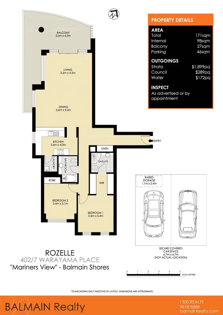 Floorplan of Homely apartment listing, 402/7 Warayama Place, Rozelle NSW 2039