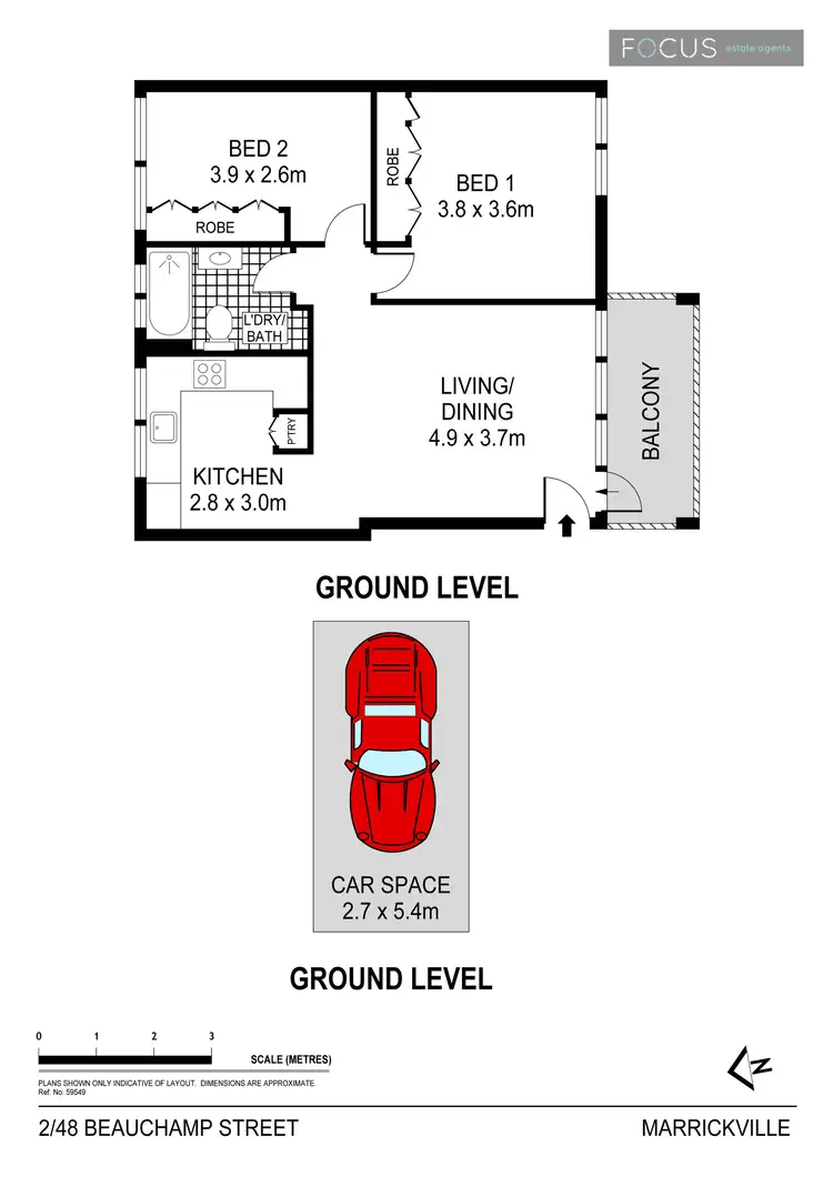 Floorplan of Homely apartment listing, 2/48 Beauchamp Street, Marrickville NSW 2204