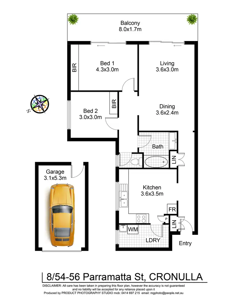 Floorplan of Homely apartment listing, 8/54-56 Parramatta Street, Cronulla NSW 2230