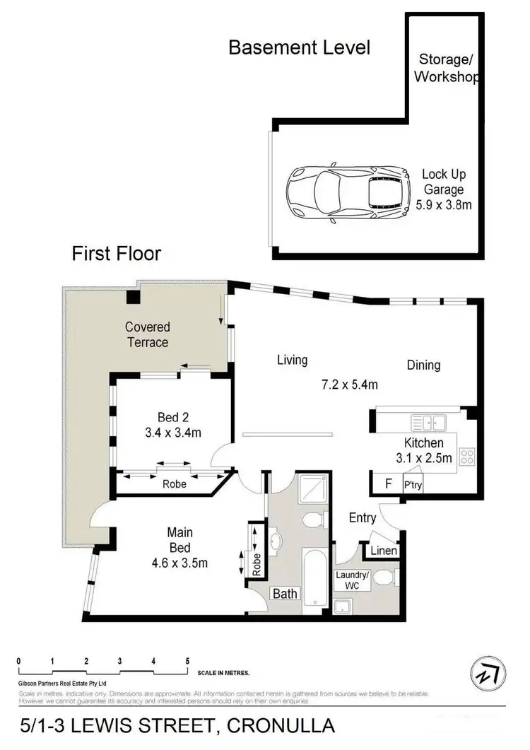 Floorplan of Homely apartment listing, 5/1-3 Lewis Street, Cronulla NSW 2230