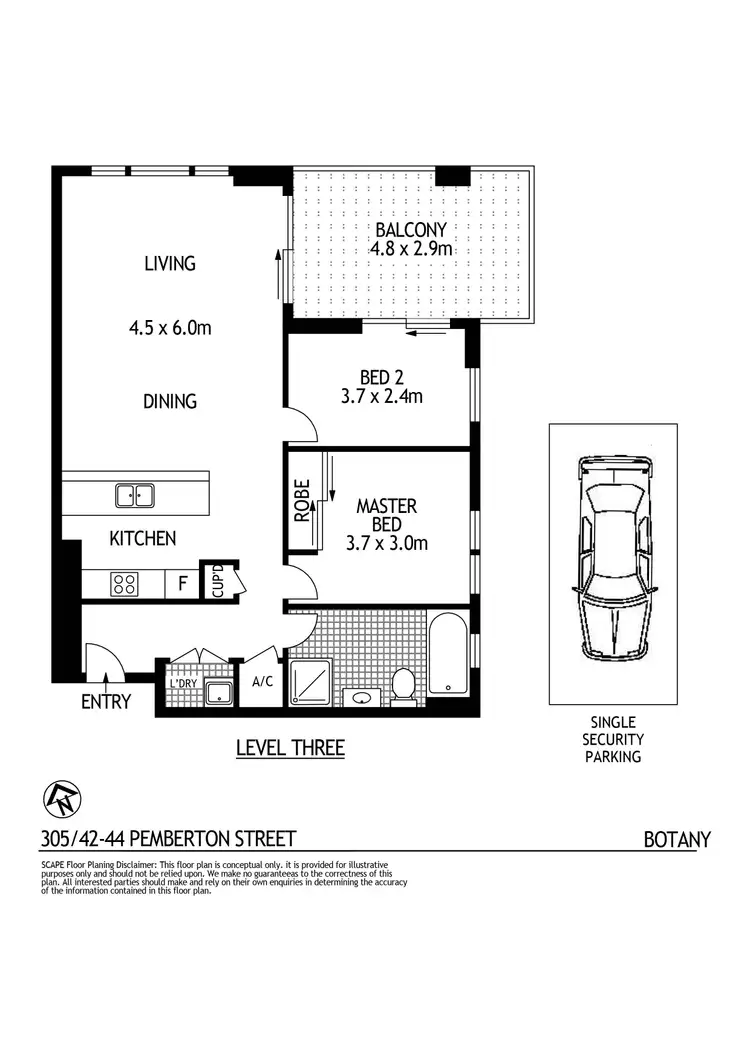 Floorplan of Homely apartment listing, 305A/42-44 Pemberton Street, Botany NSW 2019