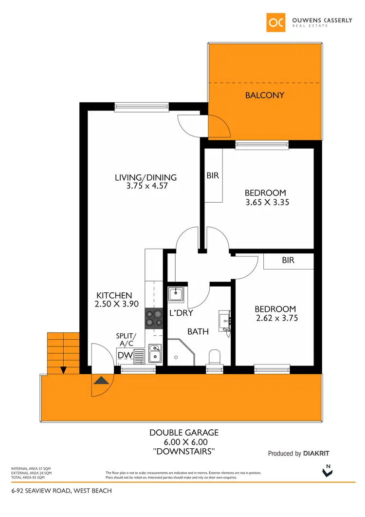 Floorplan of Homely unit listing, 6/92 Seaview Road, West Beach SA 5024