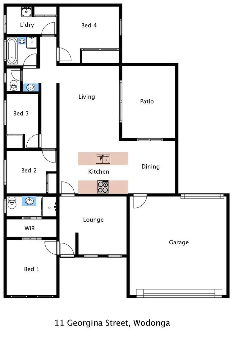 Floorplan of Homely house listing, 11 Georgina Street, Wodonga VIC 3690