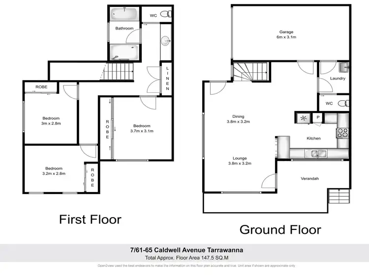 Floorplan of Homely townhouse listing, 7/61 Caldwell Avenue, Tarrawanna NSW 2518