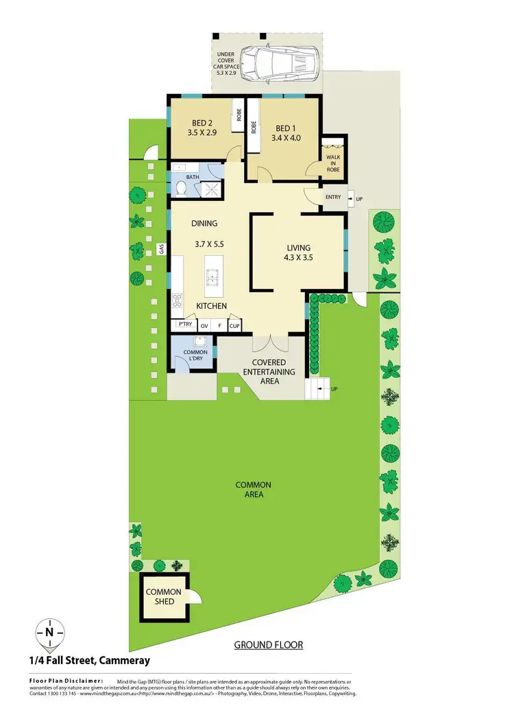 Floorplan of Homely semi-detached listing, 1/4 Fall Street, Cammeray NSW 2062