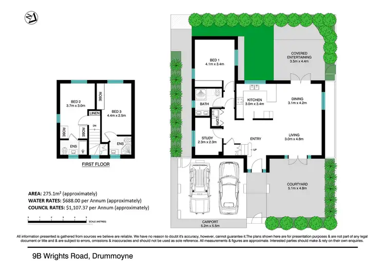 Floorplan of Homely townhouse listing, 9B Wrights Road, Drummoyne NSW 2047