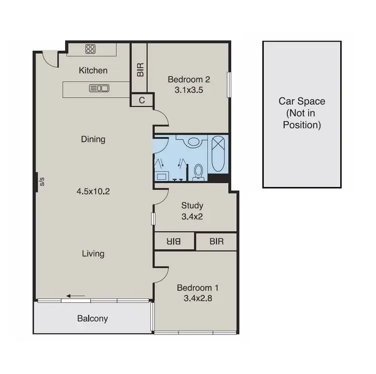 Floorplan of Homely apartment listing, 310/148 Wells Street, South Melbourne VIC 3205