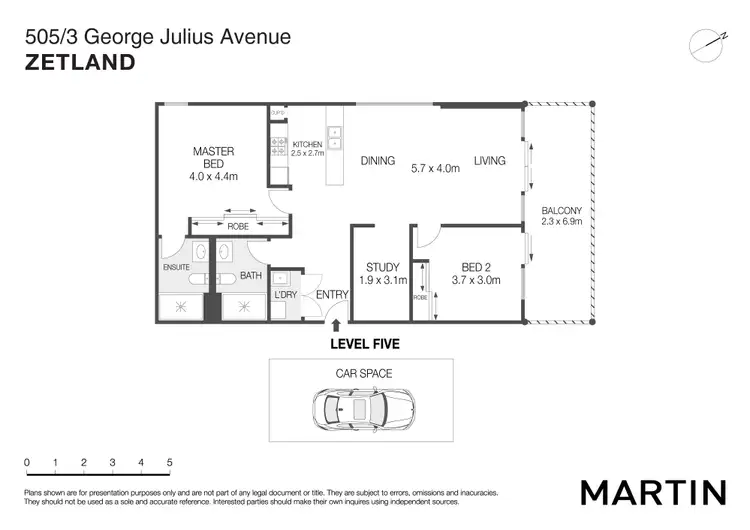 Floorplan of Homely apartment listing, 505/3 George Julius Avenue, Zetland NSW 2017
