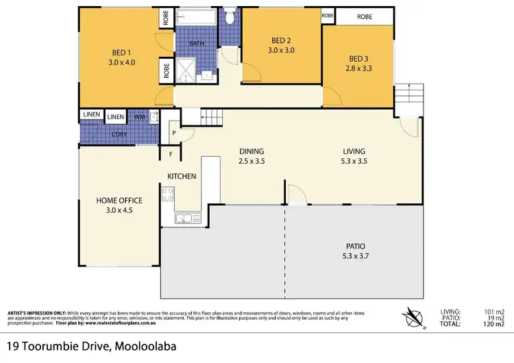 Floorplan of Homely house listing, 19 Toorumbee Drive, Mooloolaba QLD 4557