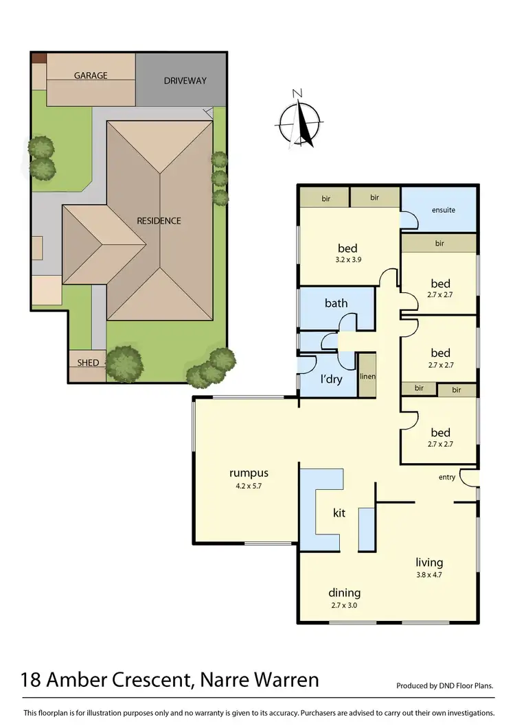 Floorplan of Homely house listing, 18 Amber Crescent, Narre Warren VIC 3805