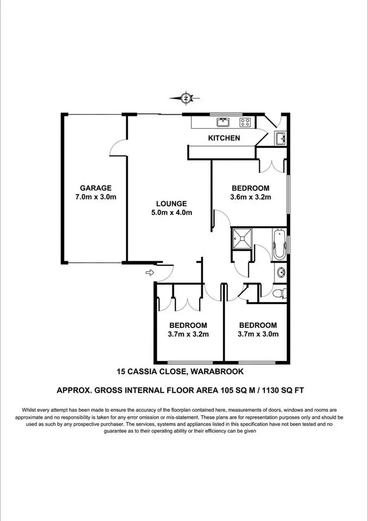 Floorplan of Homely house listing, 15 Cassia Close, Warabrook NSW 2304