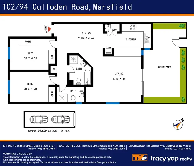 Floorplan of Homely unit listing, 102/94-116 Culloden Road, Marsfield NSW 2122