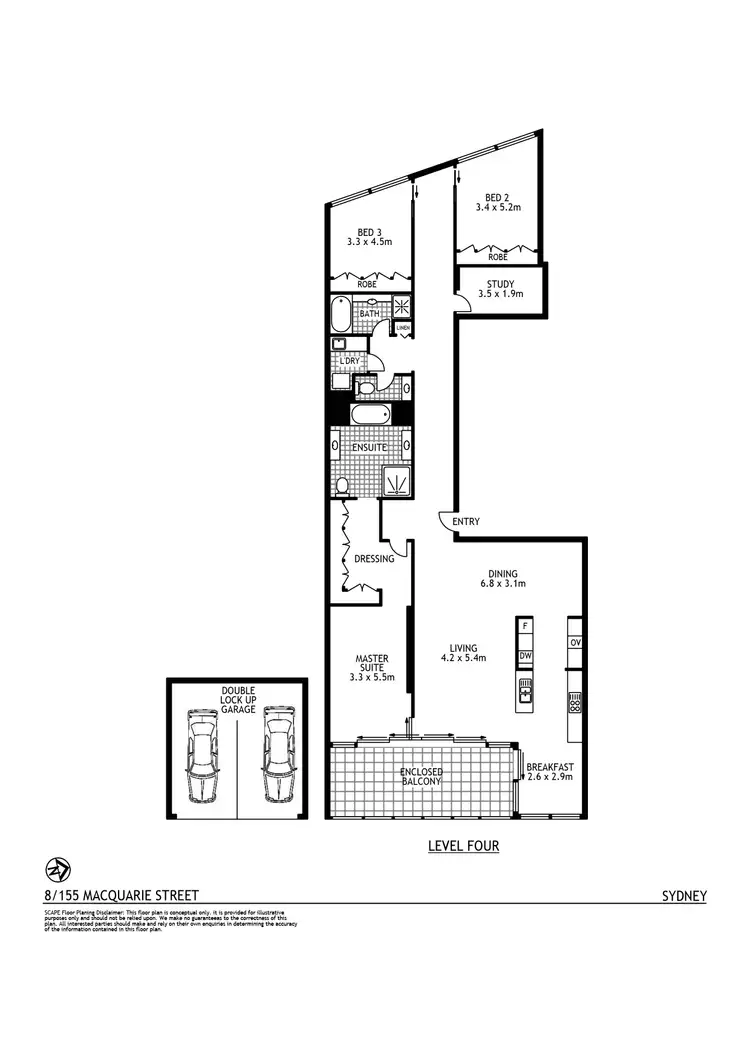 Floorplan of Homely apartment listing, 8/155 Macquarie Street, Sydney NSW 2000