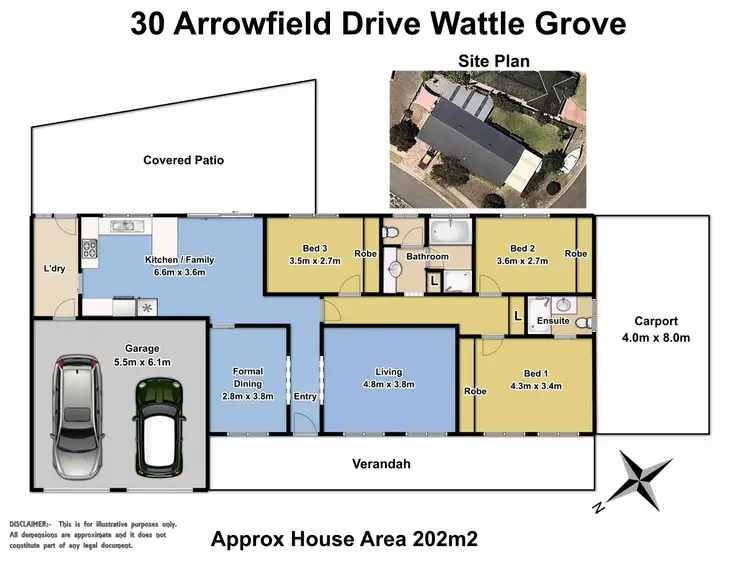 Floorplan of Homely house listing, 30 Arrowfield Drive, Wattle Grove NSW 2173