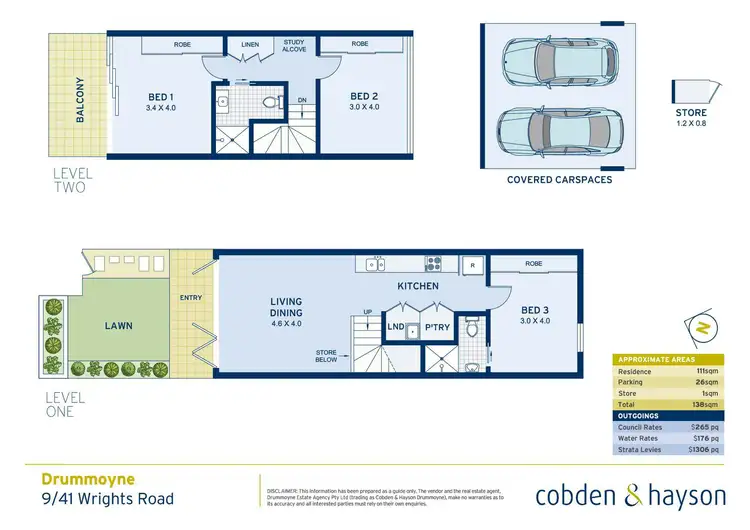 Floorplan of Homely townhouse listing, 9/41 Wrights Road, Drummoyne NSW 2047