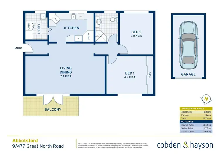 Floorplan of Homely apartment listing, 9/477 Great North Road, Abbotsford NSW 2046