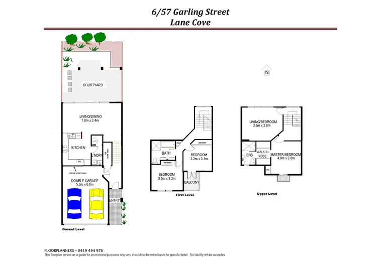 Floorplan of Homely townhouse listing, 6/57 Garling Street, Lane Cove NSW 2066