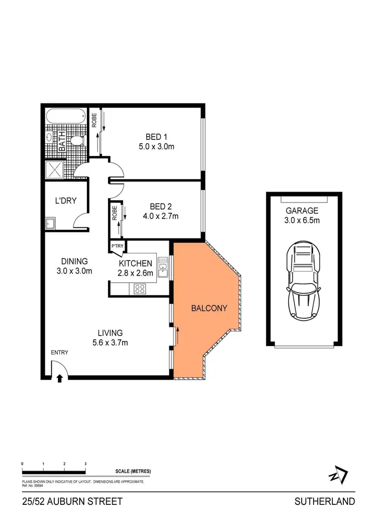 Floorplan of Homely apartment listing, 25/52 Auburn Street, Sutherland NSW 2232