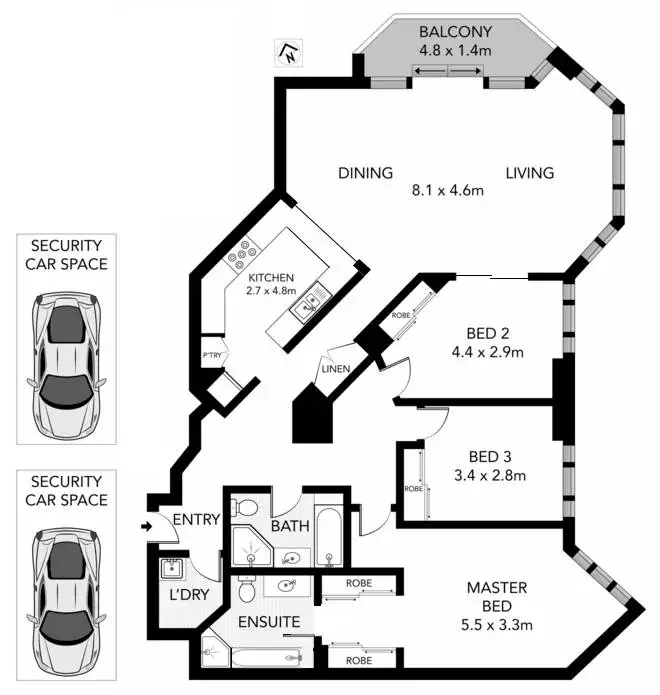 Floorplan of Homely apartment listing, 2 Quay Street, Haymarket NSW 2000