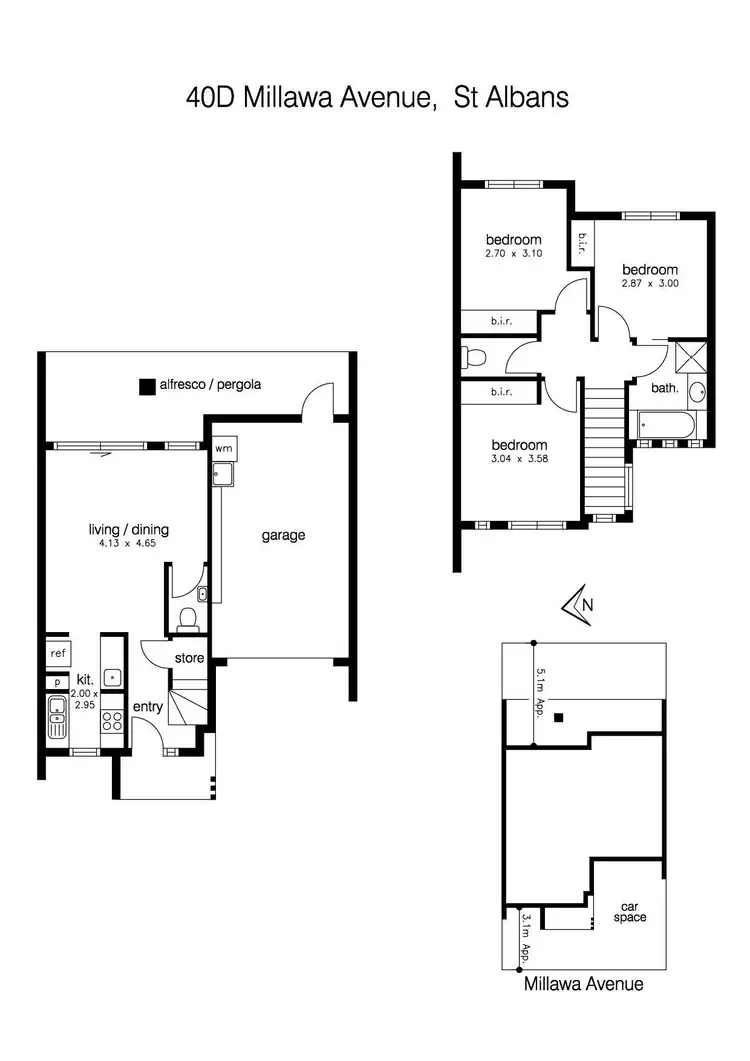 Floorplan of Homely townhouse listing, 40D Millawa Avenue, St Albans VIC 3021