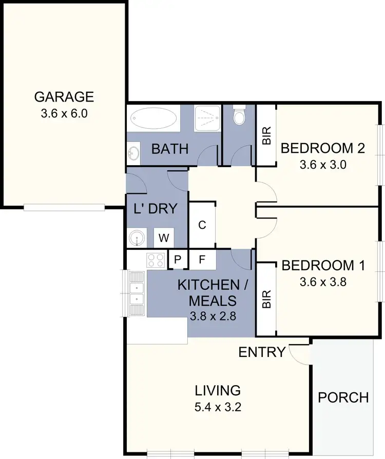 Floorplan of Homely unit listing, 1/63 Augusta Avenue, Campbellfield VIC 3061