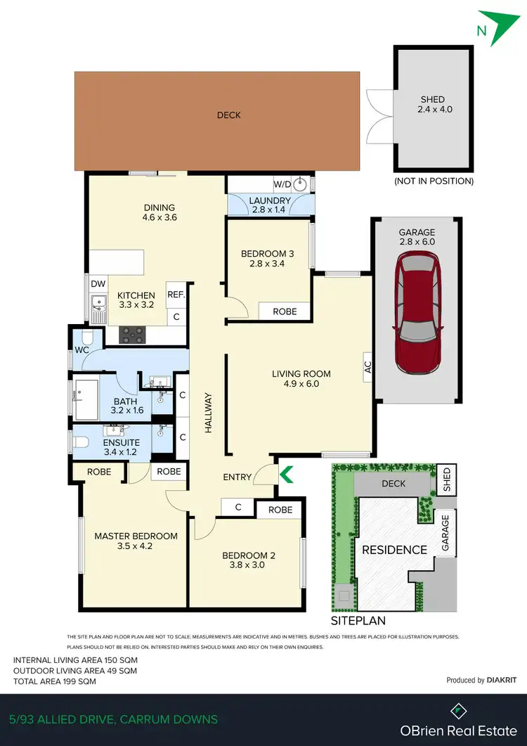 Floorplan of Homely unit listing, 5/93 Allied Drive, Carrum Downs VIC 3201