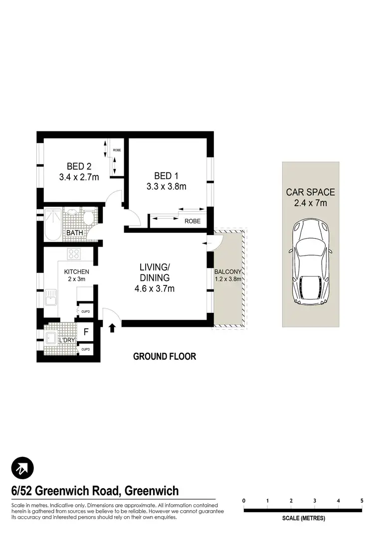 Floorplan of Homely apartment listing, 6/52 Greenwich Road, Greenwich NSW 2065