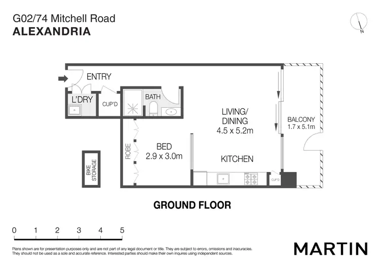 Floorplan of Homely studio listing, G02/74 Mitchell Road, Alexandria NSW 2015
