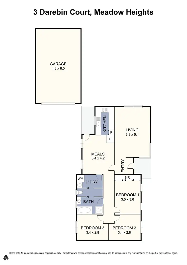 Floorplan of Homely house listing, 3 Darebin Court, Meadow Heights VIC 3048