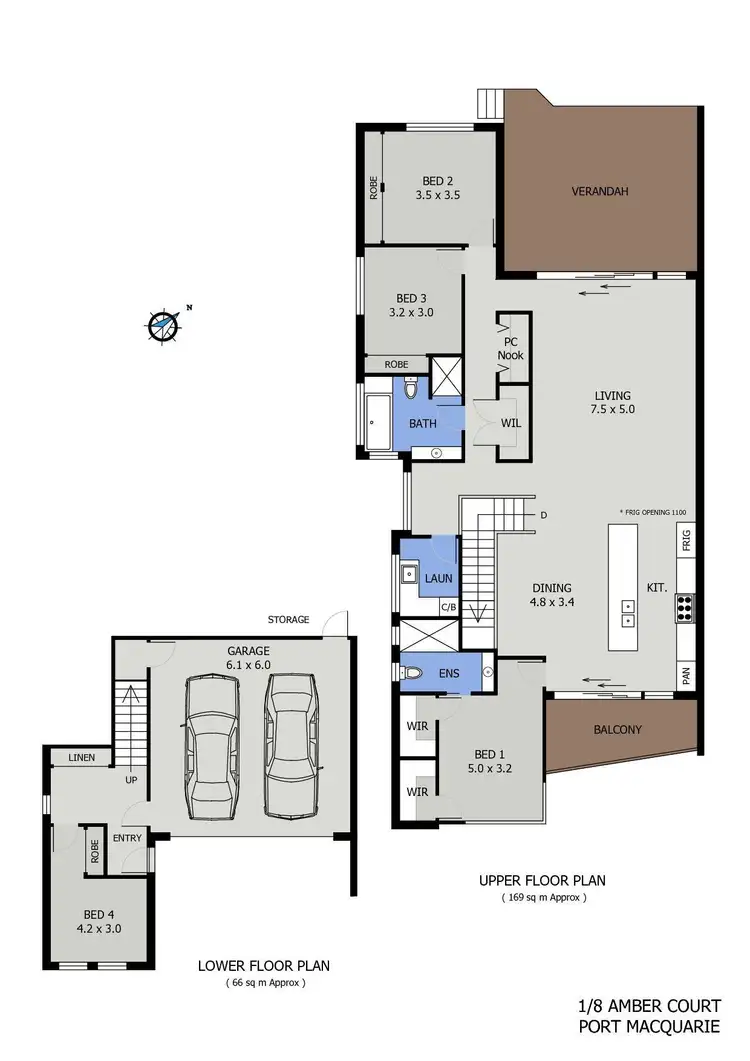 Floorplan of Homely townhouse listing, 1/8 Amber Court, Port Macquarie NSW 2444