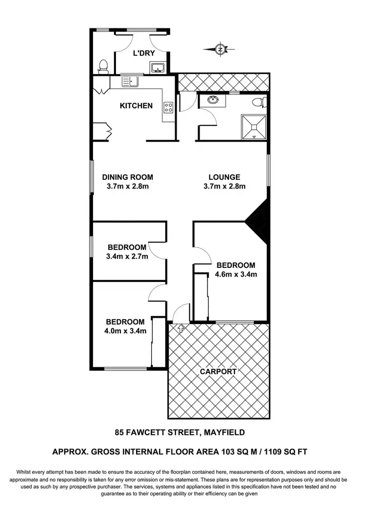 Floorplan of Homely house listing, 85 Fawcett Street, Mayfield NSW 2304