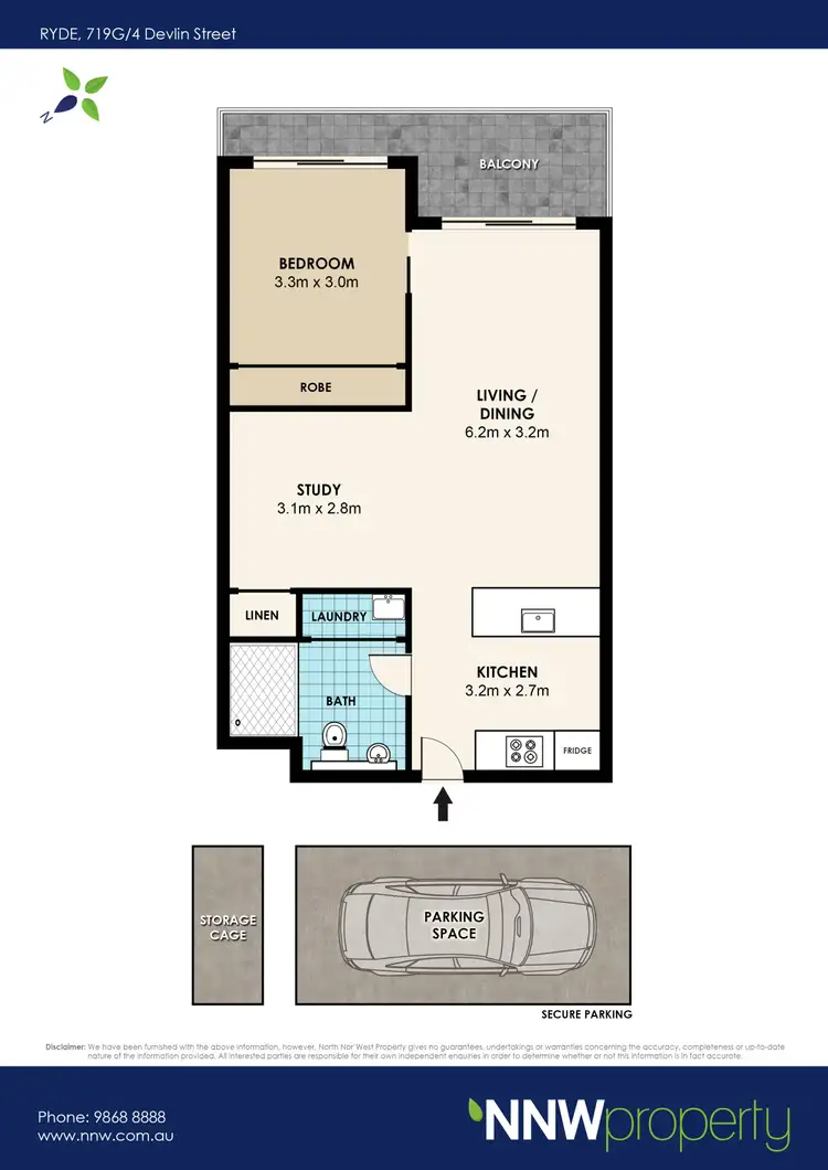 Floorplan of Homely unit listing, 719G/4 Devlin Street, Ryde NSW 2112
