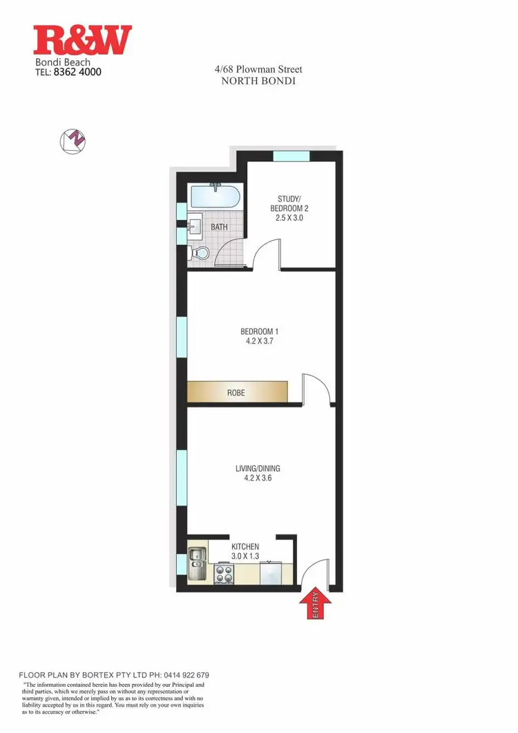 Floorplan of Homely apartment listing, 68 Plowman Street, North Bondi NSW 2026