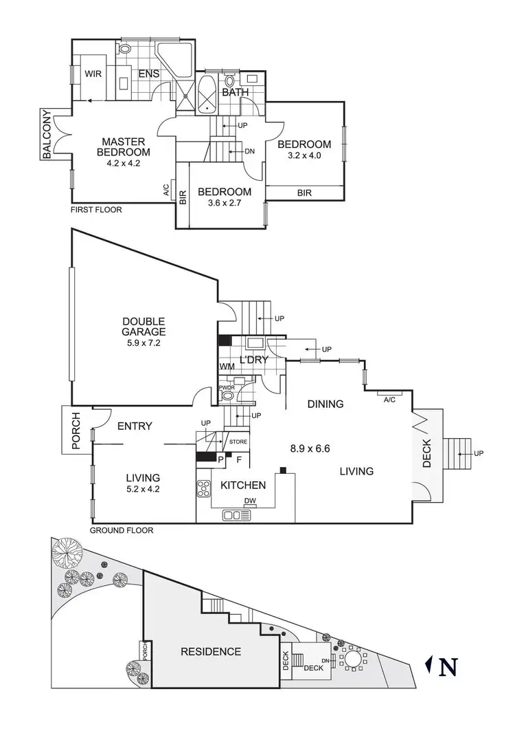 Floorplan of Homely townhouse listing, 1/62 Thompsons Road, Bulleen VIC 3105