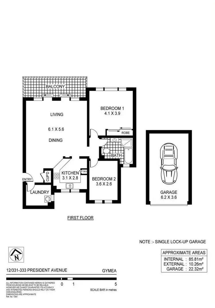 Floorplan of Homely unit listing, 12/331-335 President Avenue, Gymea NSW 2227