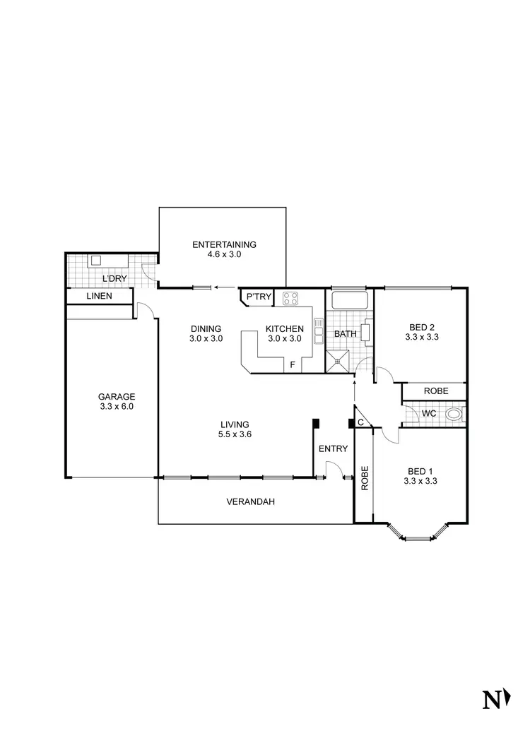 Floorplan of Homely unit listing, 1/78 Somerville Street, Flora Hill VIC 3550