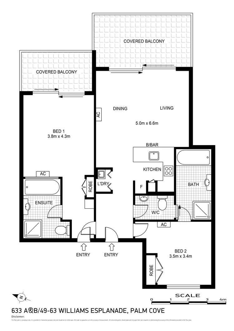 Floorplan of Homely apartment listing, 633/49-63 Williams Esplanade, Palm Cove QLD 4879
