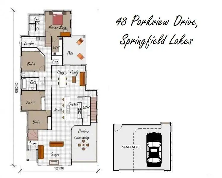 Floorplan of Homely house listing, 48 Parkview Drive, Springfield Lakes QLD 4300