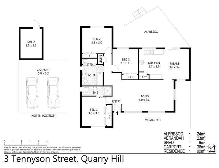 Floorplan of Homely house listing, 3 Tennyson Street, Quarry Hill VIC 3550