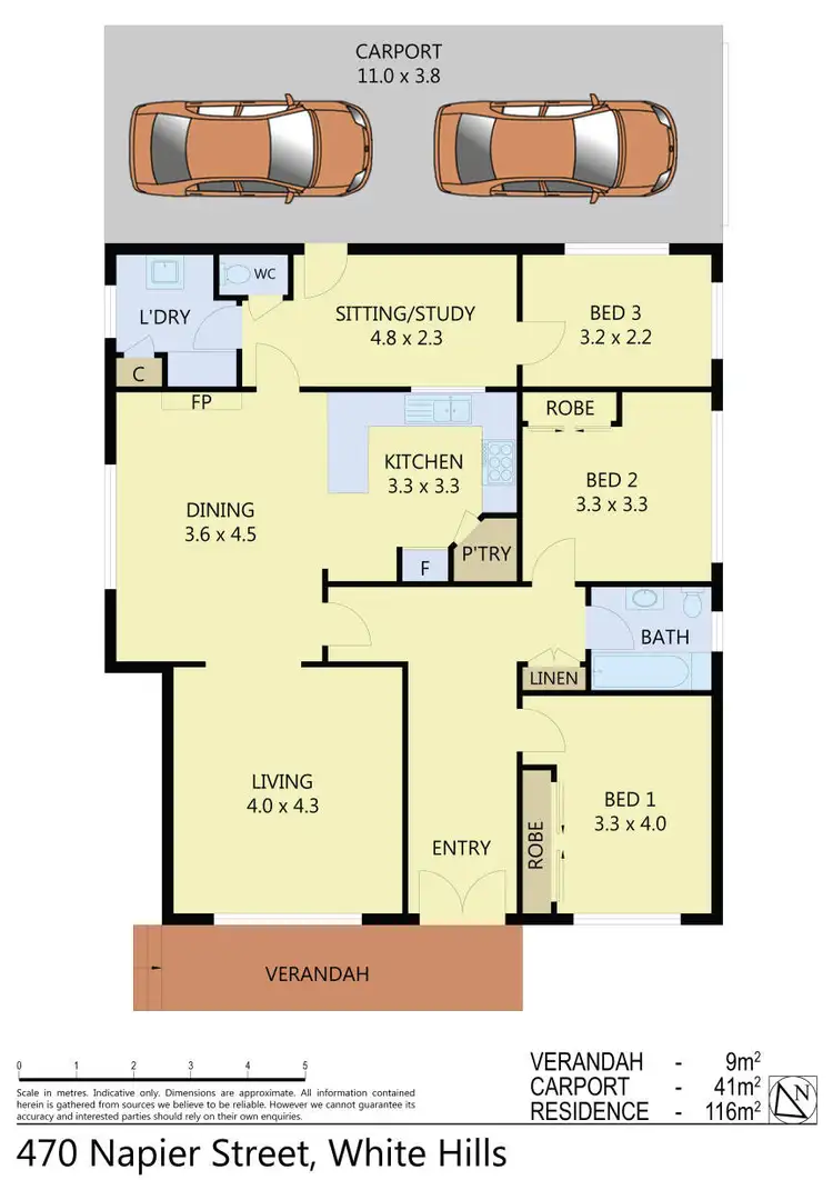 Floorplan of Homely house listing, 470 Napier Street, White Hills VIC 3550