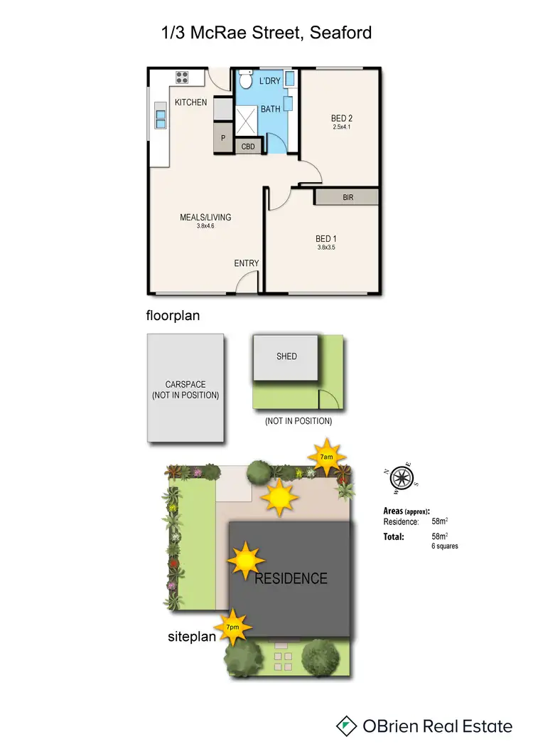 Floorplan of Homely unit listing, 1/3 McRae Street, Seaford VIC 3198