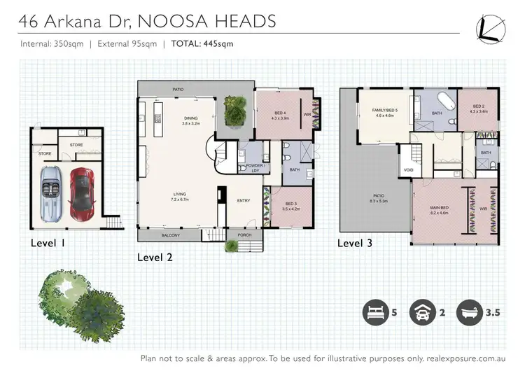 Floorplan of Homely house listing, 46 Arkana Drive, Noosa Heads QLD 4567