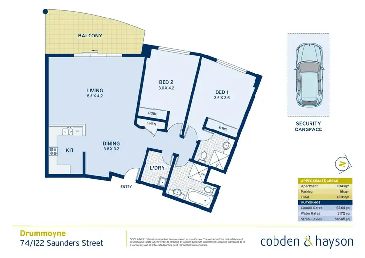 Floorplan of Homely apartment listing, 74/122 Saunders Street, Pyrmont NSW 2009