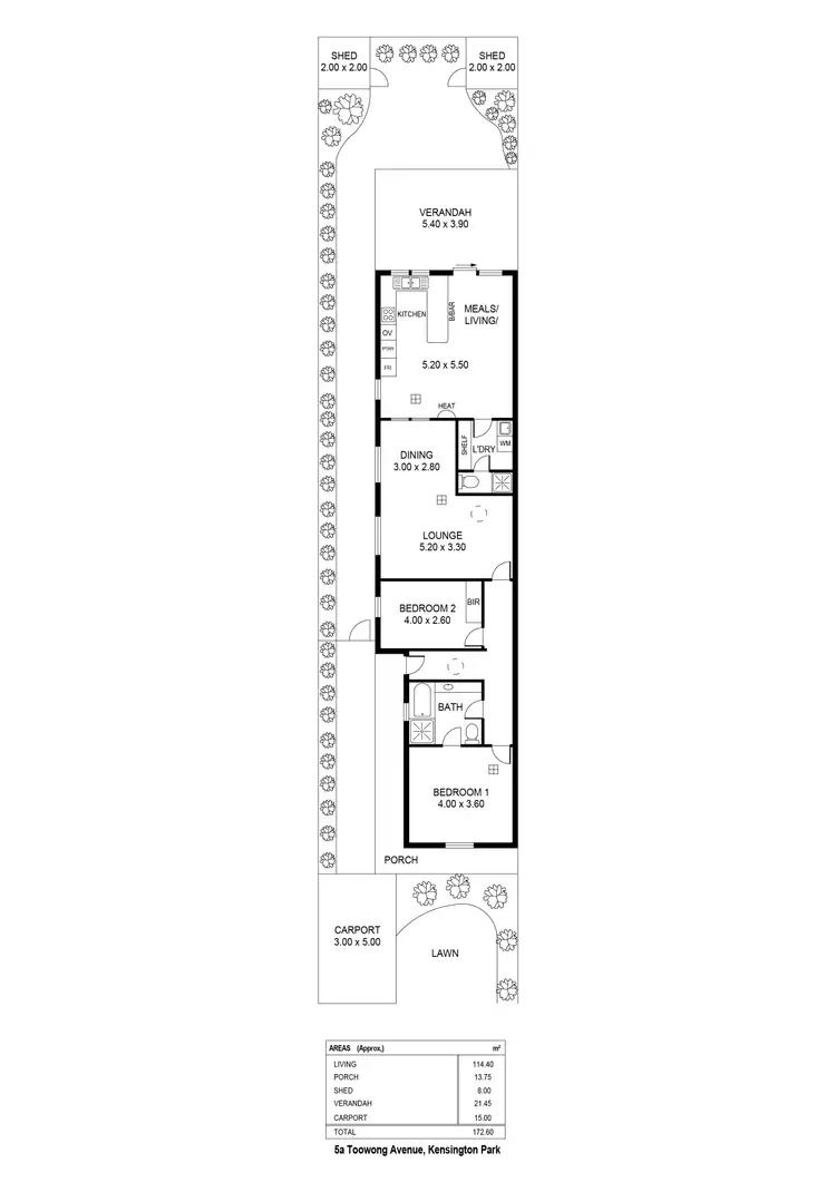 Floorplan of Homely house listing, 5A Toowong Ave, Kensington Park SA 5068