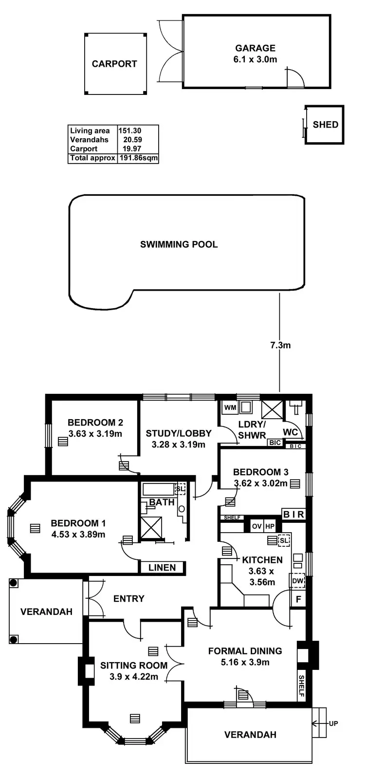 Floorplan of Homely house listing, 61 Ferguson Avenue, Myrtle Bank SA 5064