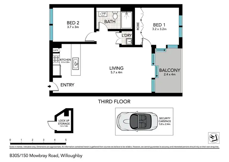 Floorplan of Homely apartment listing, B305/150 Mowbray Road, Willoughby NSW 2068